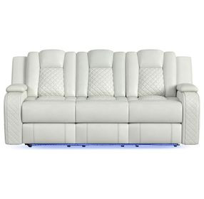 Amias Oyster 85" Power Reclining Sofa with USB Charging and LED
