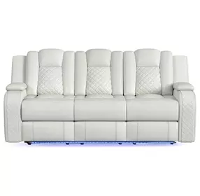 Amias Oyster 85" Power Reclining Sofa with USB Charging and LED