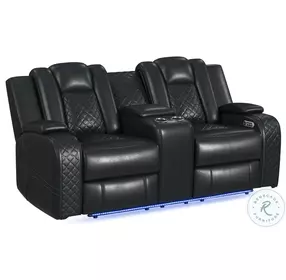 Amias Black Power Reclining Loveseat