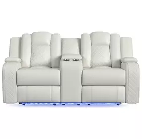 Amias Oyster 75" Power Reclining Loveseat with USB Charging and LED