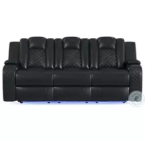 Amias Black 85" Power Reclining Sofa