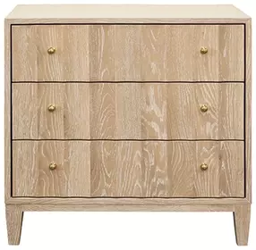 Carmack Cerused Oak Rectangular 3 Drawer Side Table