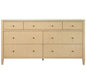 Carnegie Natural Grasscloth 7 Drawer Dresser