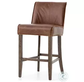 Aria Ashford Sienna Chestnut Leather Counter Stool