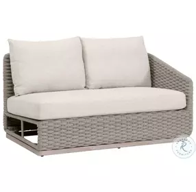 Caspian Ecru Weave Outdoor Performance Fabric RAF Sofa