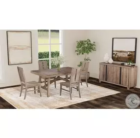 Casual Loft Roasted Hazelnut Extendable Dining Room Set
