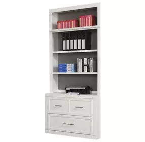 Catalina Cottage White 2 Piece 40" Lateral File with Hutch