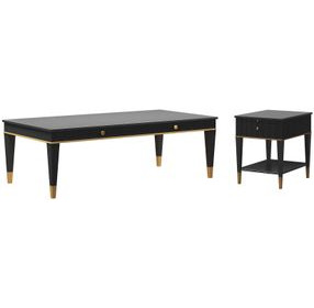 Boulevard Raven Black Rectangular Occassional Table Set
