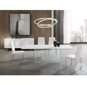 Miami White And Clear Dining Room Set