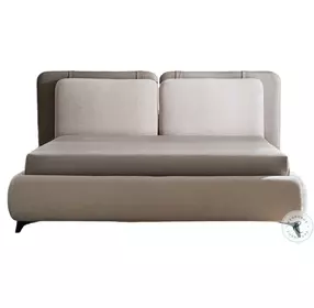 Ayla Taupe Upholstered Storage Queen Panel Bed