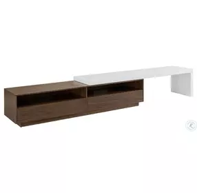 Celine White And Walnut TV Stand