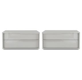 Alessio Taupe 2 Drawer Nightstand Set of 2