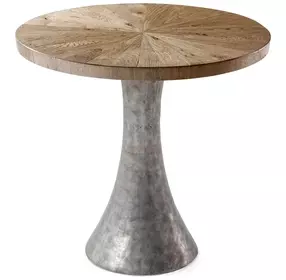 Echoes Light Echo Oak and Gray Round Side Table