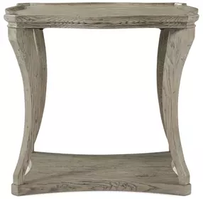 Echoes Gray Echo Oak Rectangular Serpentine Side Table