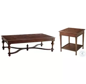 Castle Bromwich The Rustic Parquetry 63" Rectangular Occasional Table Set