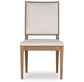 Monterey Hawthorne Light and Cream Upholstered Side Chair with Nailhead Trim