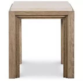 Monterey Hawthorne Light and Beige Square Travertine Top Lamp Table
