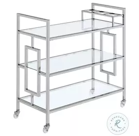 Harper Chrome Serving Bar Cart