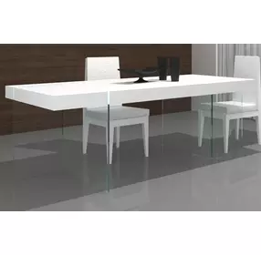 Cloud White High Gloss 78" Rectangular Dining Table