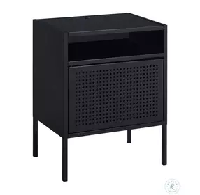 Gemma Black Nightstand With USB Port