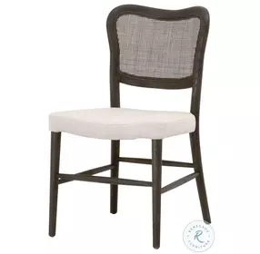 Cela Bisque And Matte Brown Oak Dining Chair Set Of 2