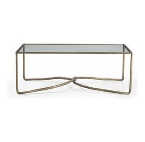 Artifacts Bronze Rectangular Glass Top Leoni Cocktail Table