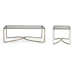 Artifacts Bronze Rectangular Glass Top Leoni Occassional Table Set