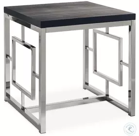 Harper Dark Cappuccino And Chrome End Table