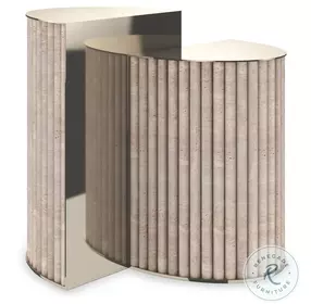 Hewn Whisper of Gold Nestling Accent Table