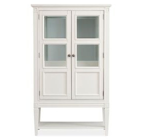 Silverwillow Egg Shell White 2 Glass Door Display Cabinet with LED Light