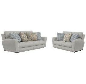 Chappy Linen Lay Flat Reclining Living Room Set