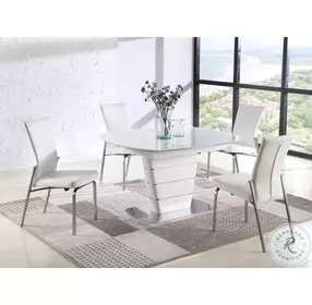 Charlotte White Gloss Extendable Dining Room Set