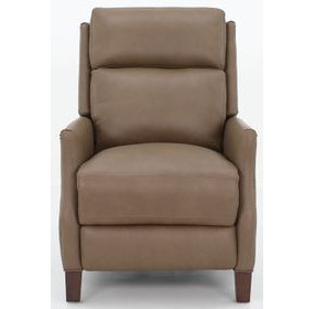 Charlotte Cashmere Taupe Leather Power Recliner with Power Headrest