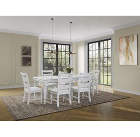Clover Ridge Whitewash Extendable Dining Room Set