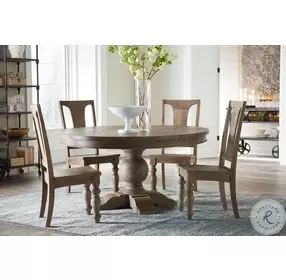 Chatham Downs Weathered Teak 48" Round Dining Room Set