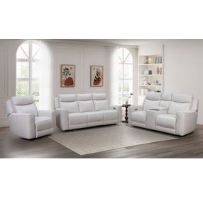 Chester Denisa Soft White Leather Power Reclining Living Room Set