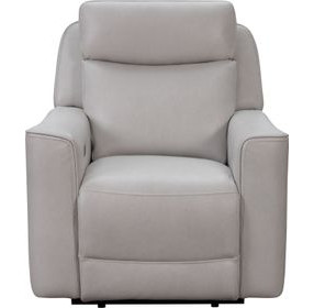 Chester Denisa Soft White Leather Power Recliner with Power Lumbar