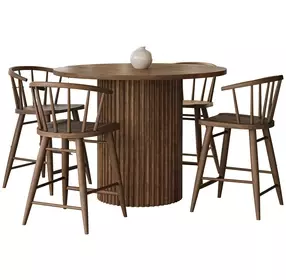 Auden Chestnut 5 Piece Counter Height Dining Set