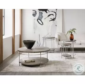 5903-80111-85 Natural And Golden Brown Round Occasional Table Set