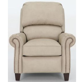 Churchill Cashmere Stone Leather Push Thru The Arms Recliner