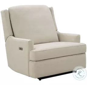 Ciara Tweed Beige Oversized Chair And A Half Power Recliner