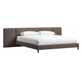 Zest Espresso King Upholstered Wall Panel Bed