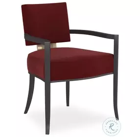 Reserved Seating Red Velvet And Seal Skin Arm Chair
