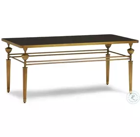 Claire Smoked Glass And Antique Brass Cocktail Table