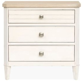 Echo Isles Sea Pearl and Driftwood 3 Drawer Nightstand with USB Charging