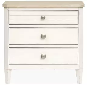 Whisperbay Sea Pearl and Driftwood 3 Drawer Nightstand with USB Charging