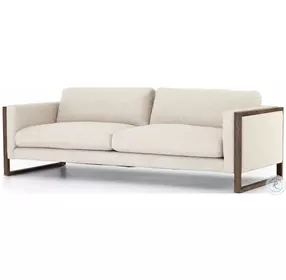 Otis Thames Cream and Distressed Natural Performance Fabric Sofa