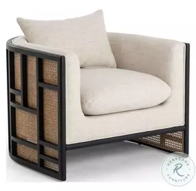 June Cream & Brushed Ebony Performance Fabric Chair