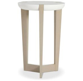 Axiom Linear Grey And White Plaster Round Chairside Table