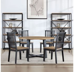 Magnolia Black Round Dining Room Set